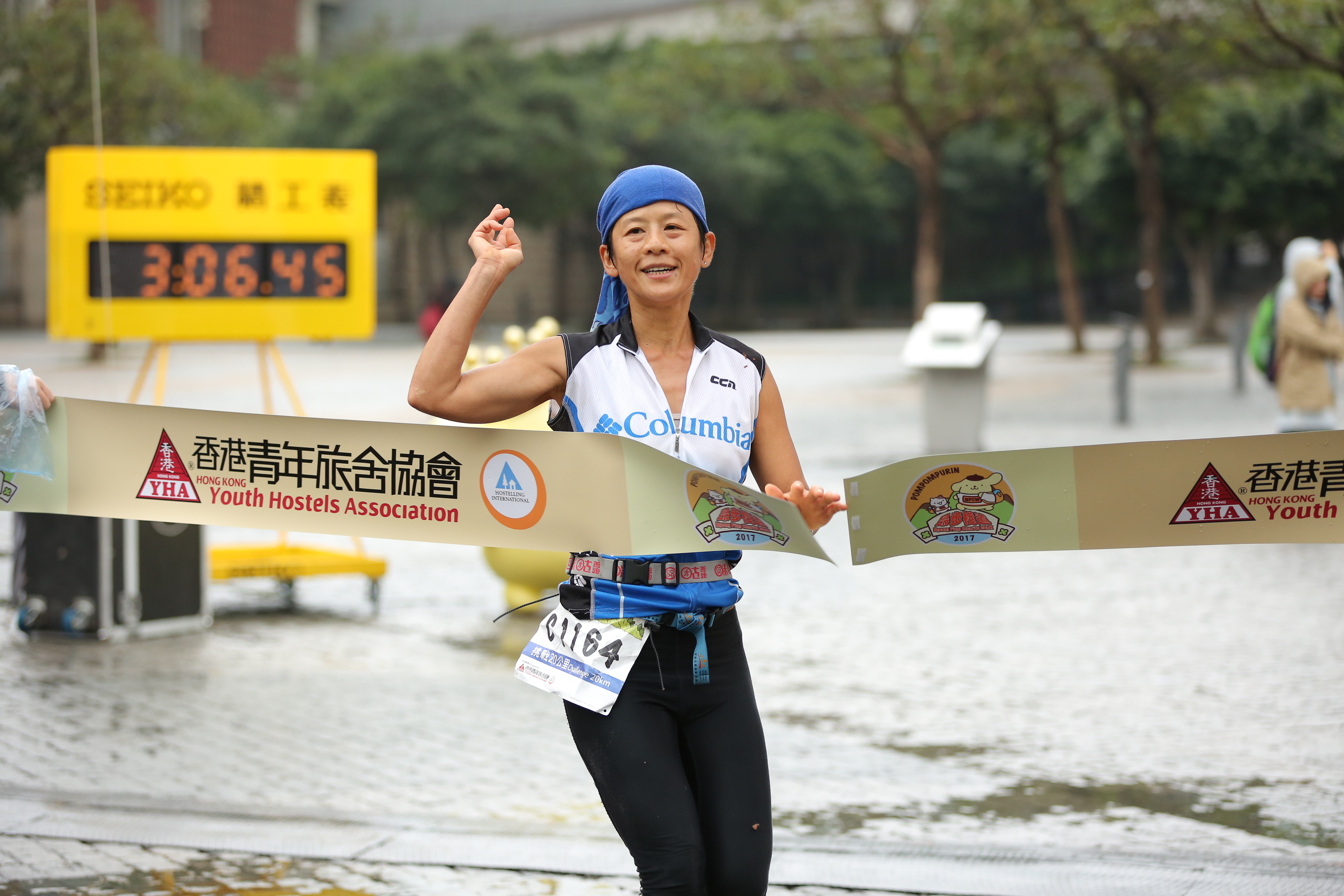 「挑戰20公里」女子個人冠軍Lam Lai Po大幅拋離對手，比第二名快足足一小時衝過終點。